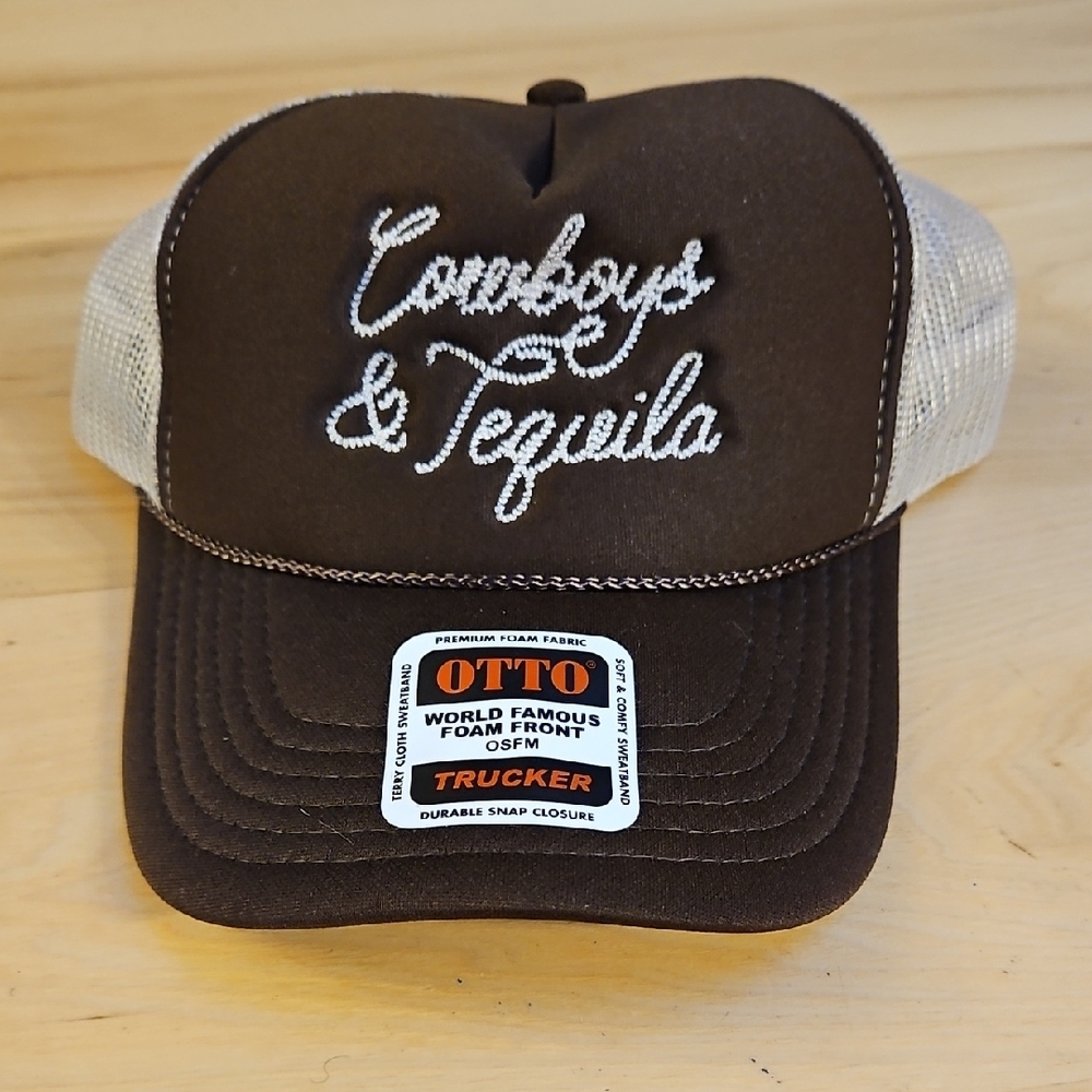 NWT OTTO World Famous Foam Front Cowboys & Tequila Trucker Hat Basebll Cap
